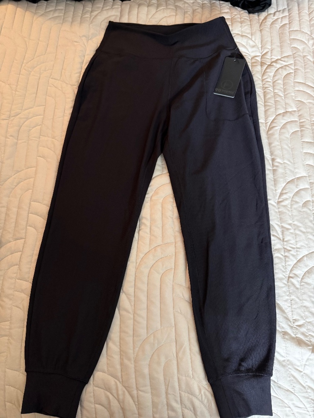 Black ribbed jogger legging